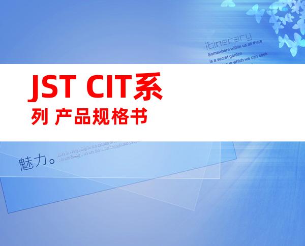 JST CIT系列 产品规格书